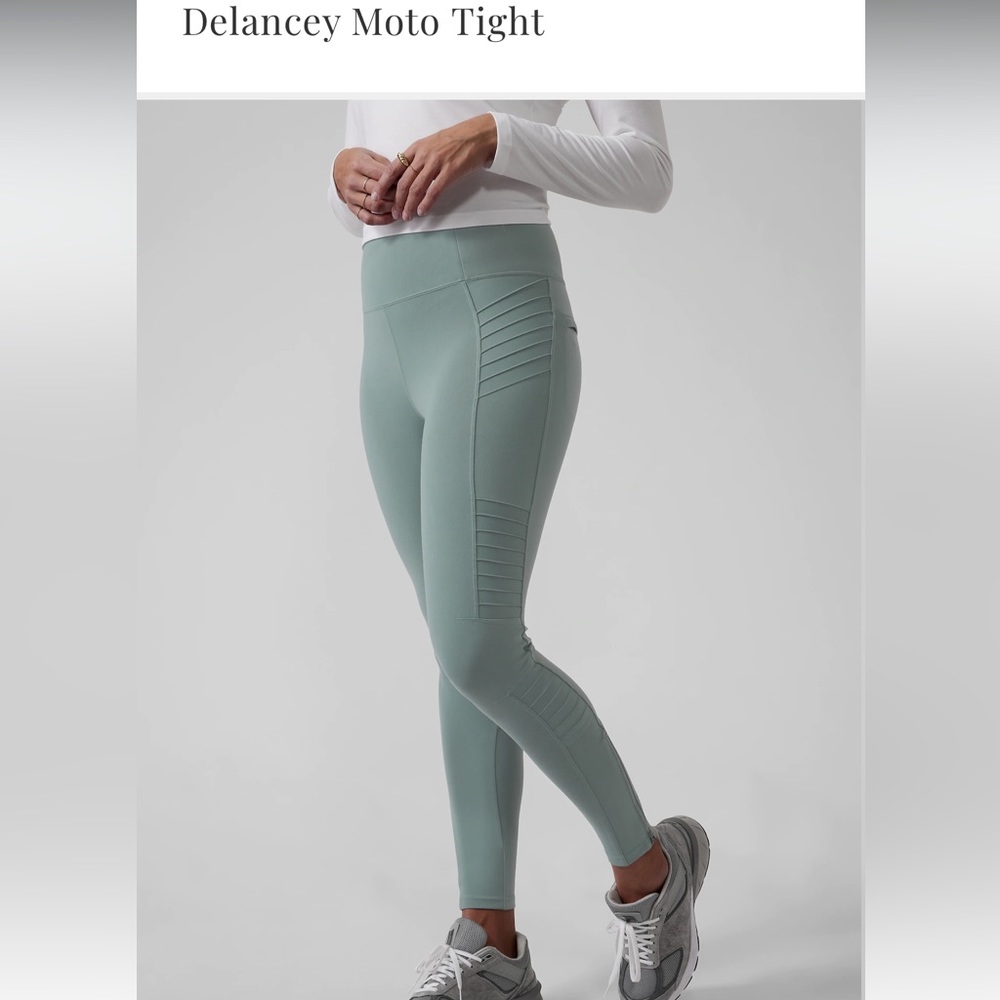 NWT Athleta Delancey moto tight in Minimalistic Grey